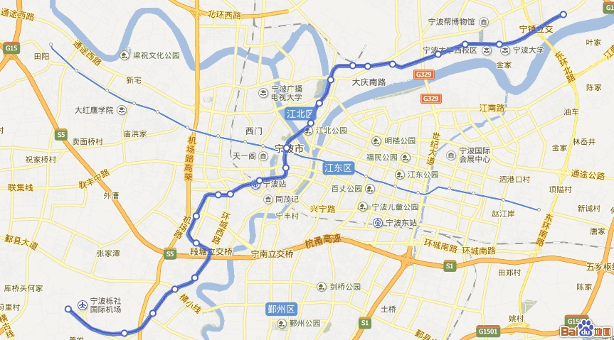 宁波地铁二号线地图